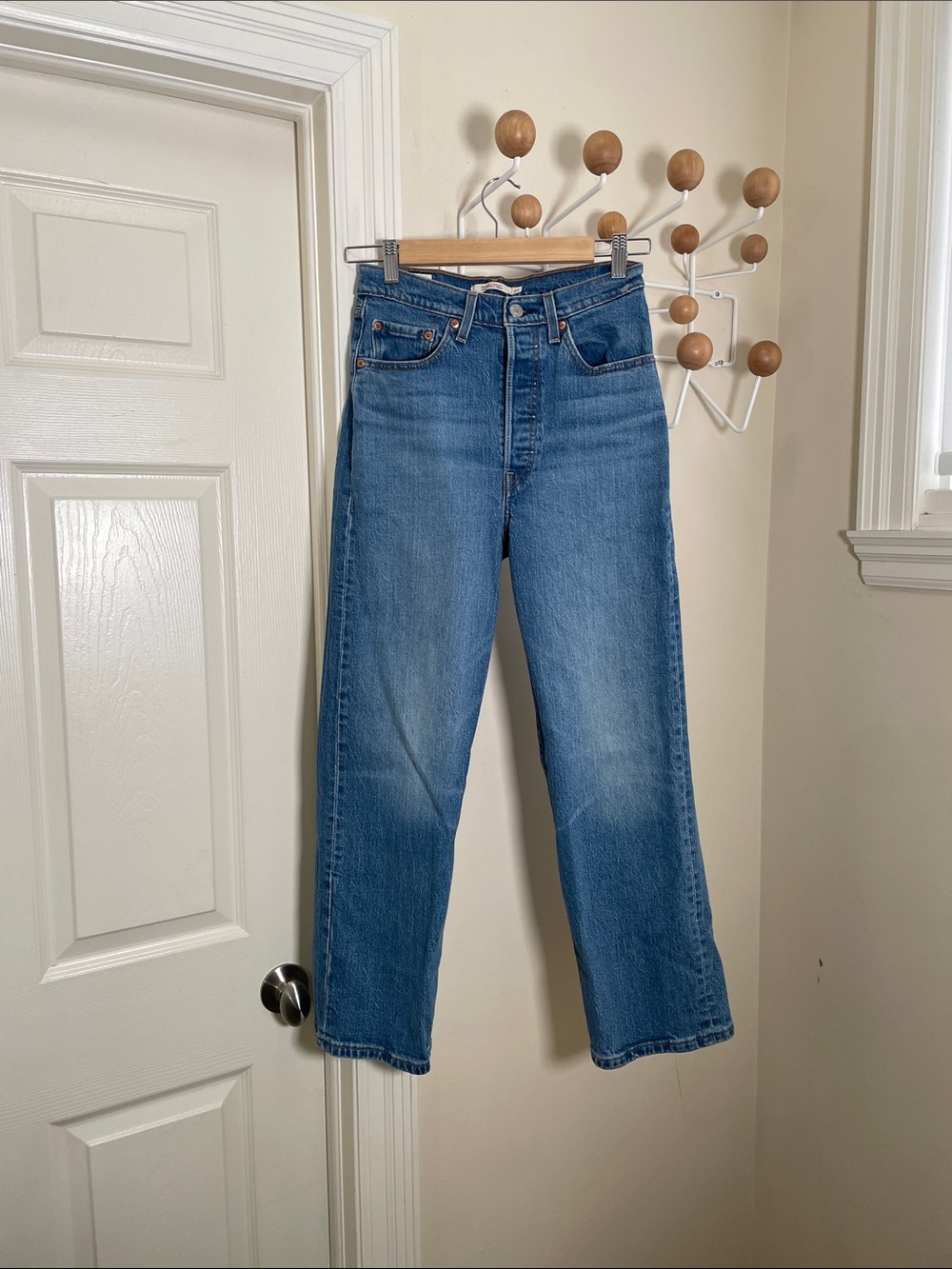 Levi's - ribcage Straight High Rise Denim Jeans - Blue - 27x27